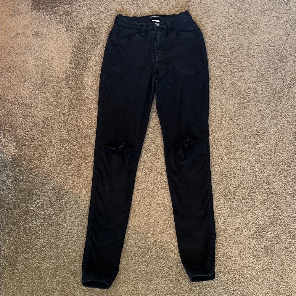 Fashion Nova Black Ripped Skinny Jeans